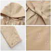 Spring Autumn Hooded Water-repellent Jacket with Belt Thin Casual Loose Trench Coat Women Windbreaker