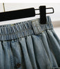 High Waist Casual Denim Skirts Women Vintage Style Single-breasted Basics Female A-line Long Skirts B3848