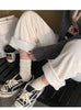 Autumn Winter Loose All-match Corduroy Pants Elastic Waist Solid Fleece Casual Straight Pants Vintage Women Clothing