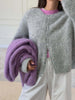 Lazy Style Wool Cardigan Women's Spring and Autumn Loose Round Neck Knitted Short Jacket Soft Long Sleeved Sweater