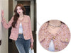 All-Match Tweed Coat Female Elegant O-Neck Cropped Jacket Women Spring Autumn Korean Small Fragrance Jacket Outwear
