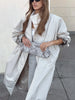 Women Solid Casual Long Trench Coat Lapel Collar Single Breasted Batwing Sleeve Windbreaker Oversized Outerwear