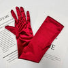 Women Multicolor 55CM Long Satin Ceremonial Gloves Elegant Retro Party Prom Cosplay Bridal Wedding Dress Accessories