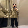 Checkered Women Short Trench Coat Lapel Double‑Breasted Belted Waist Jacket Autumn Retro Lady Outerwear