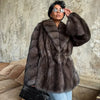 Women Solid Faux Fur Coat Elegant Lapel Collar Long Flare Sleeve Loose Jackets Winter Warm Female Chic High Street Outerwear