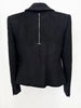 Short Black Jacket Women's Big Lapel Slim Fit Back Metal Chian Double Breasted Jacket Autumn 7A1213
