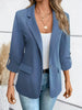 Blazer Women Casual Autumn Winter Solid-Color Versatile Pocket Long-Sleeved Suit Women Clothing