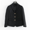 Preppy Style Slim Fit Solid Blazer Woman Double Button Turn-Down Collar Blazers Women Spring Autumn Basic Student JK Suit Coat