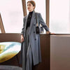 Korean Style Chic Office Lady Long Blazers Elegant Double Breasted Blazer Jacket Women Streetwear Trench Coat