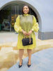 Plus Size Women Pleated Dress Hand Shaken Flower Beaded Temperament Elegant African Prom Big Stretch Clothing