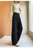 Autumn Vintage Striped Loose Women's Wide Leg Pant Button Spring High Waist Female Straight Office Full Length Trousers