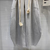 Women Personalized Woven Hemp Rope Belt Loose Wide-leg Casual Pants Bloomers