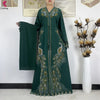 African Clothes Women Dashiki Dress Chiffon Abaya Long Sleeves Dress Islamic Casual Clothing Women Diamond Muslim Long Dress