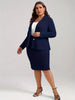 Plus Size Women's Elegant Suit Jacket Set Casual Office Lady Lapel Button Blazers Coats Skirt 2 Piece