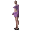 Women Sexy Dancing Dress Set Women's Beaded Knitted Sweater Three Piece Set Looking