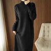 Women's Knit Sweater Dress Loose Knitted One-piece Dresses For Women Autumn Winter With Midi Korean