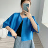 Pleated Casual Thin Jacket for Women with A Sense of, Loose One Button Short Cardigan Top for Women