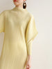 Pleats Batwing Sleeve Pleated Long Dress Korean High Causal Elegant Women Designer Clothing