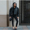 Urban Solid Pu Leather Women Jacket Street Stand Collar Long Sleeve Female Outwear Autumn Winter Lady Streetwear