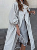Women Oversized Stand Collar Trench Coat Loose Snap Button Full Sleeve Long Windbreaker Autumn Lady Casual Outfits