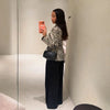Dalmatian Faux Fur Jackets Women Lapel Collar Single Breasted Slim Fit Long Sleeves Coats Lady Autumn Street Outwear