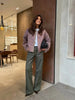 Women Round Neck Tweed Jacket Fringe Trim Long Sleeve Open Front Cropped Texture Outerwear Lady Elegant Daily Street Coat
