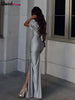Irregular Hollow Dress Women Ruched Diagonal Collar Shorts Sleeve Waistless Slits Street Elegant Long Bodycon