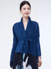 Women's Pleated Coat Loose Lapel Lace Up Irregular Solid Color Casual Versatile Cape Female Spring 2DE431