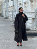 Green Oversized Belt Overcoat Elegant Long Sleeve Women Pleated Lapel Lace Up Windbreaker Autumn Lady Casual Street Outerwear