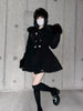 Japanese Autumn Winter Elegant Kawaii Coat Women Faux Fur Collar Long Sleeve Tops Casual Lolita Bow Button Warm Sweet Jacket