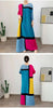 Round Neck Pleated Dress For Women Color Block Long Sleeves Loose A-line Dresses Printed Female Clothing Tide 2YA946