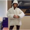 Vintage Lace-up Thicken Jacket Women Full Sleeve V-neck Belt Solid Outwear Female Winter Casual Lady Streetwear
