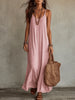 Women's Loose A-Line Long Dress with Thin Straps