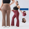 Plus Size Fit Yoga Flared Trousers for Women Semaless Two Sides Pocket Leggings High Waist Push Up Butt Gym Trainning Leggings