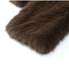Brown Faux Fur Thicken Coat Women Lapel Long Sleeve Warm Winter Jacket Lady Chic Snap Button High Street Elegant Outerwear