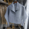 Short Jacket For Women Spring Casual Temperament Loose Large Lapel Single Breasted Pleated Coat 2DA8011