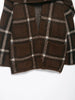 Autumn Women Plaid Knit Scarf Collar Cardigan Coat Long Sleeve Oversize Jacket With Pockets High Street Lady Clothing