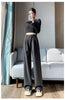 Brown Woolen Suit Pants for Women in Autumn and Winter Narrow Version Straight Wide-leg Pants with Drape