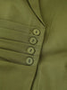 Olive Green Asymmetric Blazer & Pants Set – Women's Ruched Waist Suit Two Piece Office Lady Autumn