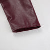 Wine Red Faux Leather Jakcet Outerwear Thicken Zipper Lapel Pu Coats Autumn Winter Streetwear Ladies Tops Women