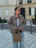 Casual Solid Single Breasted Wool Jacket Women Chic Lapel Long Sleeve Pleated Pocket Loose Coats Autumn High Street Overcoat