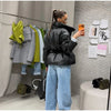 Casual Solid Women's Cotton Coats Back Zippers Stand Collar Thicken Waist Jackets Autumn Winter Lady Outwear