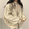 Autumn Winter Thicken Jackets Women Casual Loose Zipper Warm Fleece Hooded Parkas Female Double-Layer Simple Plush Coats