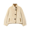 Chic Faux Suede & Fur Reversible Jacket For Women Lapel Single Breasted Pocket Coat Lady Winter Warm Outerwear