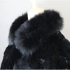Lady 100% Natural Rex Rabbit Fur Coat Women Winter Thick Warm Real Rex Rabbit Fur Jacket With Quality Fox Fur Collar