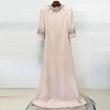 High Street Designer Party Vestido Women's Pearl Studded Diamond Long Dress
