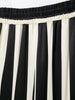 Fall Striped Patchwork Women Blue Suit Neck-mounted Vest+ Modern Straight Pants Night Party Streetwear Set