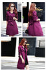 Purple Windbreaker Women Mid-Long Trench Coat Spring Korean Slim Waist British Casual Autumn Coat With Belt Outwear Top