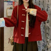 Autumn Winter Woolen Coat Women Loose Long Sleeve Woolen Jackets Female Vintage Chinese Style Wool Coats Warm Overcoats