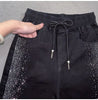 Korean Spring Autumn drilling Elastic Jeans Women's Loose High-waisted Haren Denim Pants Female Casual Wild Jeans